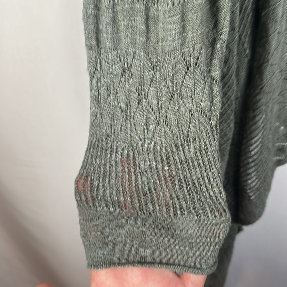 Torrid Sage Green Asymmetrical Pointelle Cardigan - Picture 5 of 10